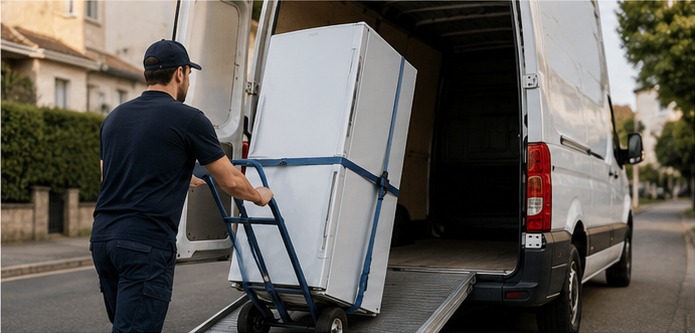Transport d'un réfrigérateur à Toulouse